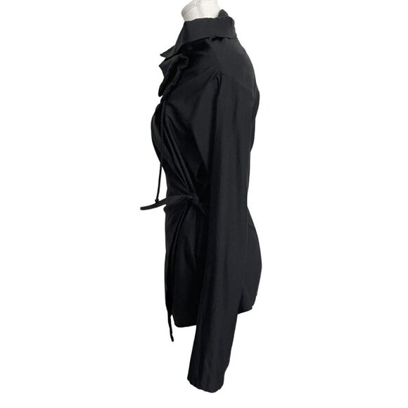 MELOW BY MELISSA BOLDUC ISABEAU HIGH NECK TIE WAIST JACKET IN BLACK - S - Picture 3 of 13